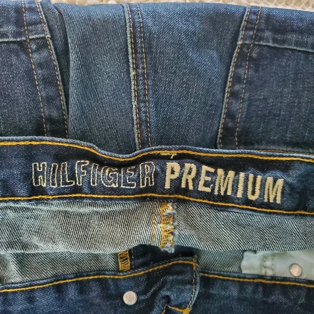 Tommy Hilfiger Jeans Mens 40x32 Blue‎ Relaxed Freedom Baggy Denim Whiskers Fade